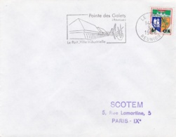 REUNION :   Blason St Denis 6f Sur 0,18 Sur Lettre Oblitération " Le Port " Flamme  " Pointe Des Galets " - Lettres & Documents