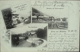 Gruss Aus MALADERS (Schanfigg) Gasthaus & Pension Zur Post Postkutsche Schulhaus Gel. 1905 Nach Unkel (Rhein) - S-chanf