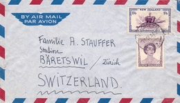 Lettre Brooklyn 1954 Wellington New Zealand Suisse Switzerland Bäretswil - Covers & Documents