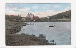 LAKE AND HOTEL LLANDRINDOD WELLS WALES POSTED WITH STAMP ROWING SCENE - Radnorshire