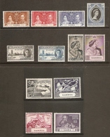 GAMBIA 1937 - 1953 COMMEMORATIVE SETS INCLUDING 1948 SILVER WEDDING UNMOUNTED MINT/LIGHTLY MOUNTED MINT Cat £25+ - Gambie (...-1964)