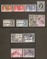 GAMBIA 1937 - 1953 COMMEMORATIVE SETS INCLUDING 1948 SILVER WEDDING UNMOUNTED MINT/LIGHTLY MOUNTED MINT Cat £25+ - Gambia (...-1964)