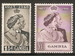 GAMBIA 1948 SILVER WEDDING SET VERY LIGHTLY MOUNTED MINT Cat £21+ - Gambia (...-1964)