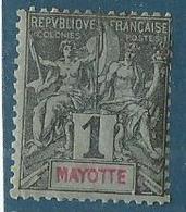 Timbre Mayotte N°1 Neuf * - Neufs