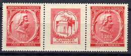 Böhmen Und Mähren 1941 Mi W Zd 34 (81/Zf/81) ** Mozart [130419XXVI] - Unused Stamps