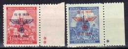 Böhmen Und Mähren 1942 Mi 83-84 ** Mit Randstücke Mit Plattensternchen [130419XXVI] - Unused Stamps