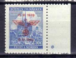Böhmen Und Mähren 1942 Mi 84 ** Mit Randstücke Mit Plattensternchen [130419XXVI] - Unused Stamps