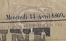 JOURNAL COMPLET COURRIER DE L'YONNE 14 Avril 1869 Avec TIMBRE - Journaux