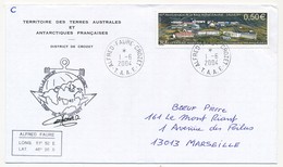 TAAF - Enveloppe - 0,50E Anniversaire De La Base - PH Le Prieur / Crozet - Alfred Faure Crozet 1/6/ 2004 - Lettres & Documents