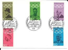 JEUX OLYMPIQUES MEXICO 1968 - OLYMPICS GAMES OLYMPISCHE SPIELE MUNICH 1972 - COUBERTIN - FDC BONN - Zomer 1968: Mexico-City