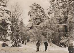 AK Greifensteine Aussichtsfelsen Felsen Winter Ski A Geyer Thum Jahnsbach Ehrenfriedersdorf Tannenberg Erzgebirge DDR - Ehrenfriedersdorf