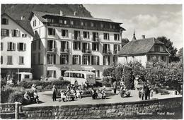 BECKENRIED: Hotel Mond, Oldtimer Saurer Postauto ~1950 - Beckenried