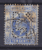 Hong Kong Perfin Perforé Lochung 'D.& Co. Ld.' 1907 Mi. 93 10c. Edward VII. Stamp (2 Scans) - Oblitérés