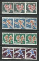 Nlle Calédonie, N° 308/311 ** MNH Jeux Pacifique Sud, En Bande De 3 - Unused Stamps