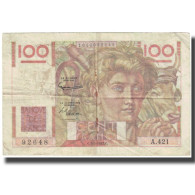 France, 100 Francs, 1952, 1952-02-07, TTB, Fayette:28.31, KM:128d - 100 F 1945-1954 ''Jeune Paysan''