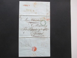 Vorphila 1846 Rote Und Grüner Stempel. Via Di Mare. Schiffspost Mit Taxvermerken Und Inhalt! Viele Stempel.Dringlichkeit - ...-1850 Préphilatélie