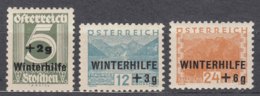 Austria 1933 Winterhilfe Mi#563-565 Mint Hinged - Ungebraucht