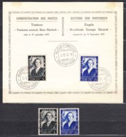 Belgium 1937 Mi#453-454 With Appropriate Card - Covers & Documents