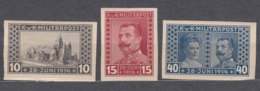 Austrohungarian Occ. Of Bosnia 1917 Mi#121-123 U - Imperforated, Mint Never Hinged - Unused Stamps