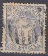 SPAGNA - SPAIN - ESPAGNE - 1870 - Yvert 107a Usato. - Oblitérés