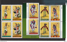 US 1996, 2 Blocks+2 Singles Scott # 3072-76 American Indian Dances 32¢,VF MNH** - Indiens D'Amérique