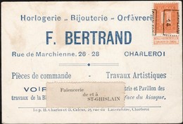 Carte Illustrée Affranchie Avec Un Préoblitéré Envoyée De Charleroi Vers Saint-Ghislain En 1914 - Rollini 1910-19