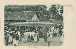 Colombo Ceylon Tram Car Tramways Close Up  York Street  Edit A.W. Andrée Undivided Back. Some Glue Traces At The Back - Sri Lanka (Ceylon)