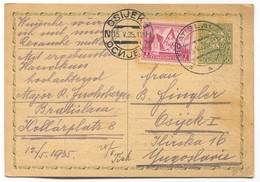 BRATISLAVA Slovakia - Postal Stationery 1935. Traveled For Osijek Croatia - Cartoline Postali