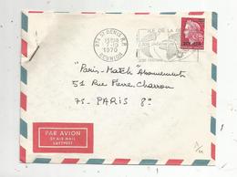 Lettre ,974  ST DENIS R.P. ,  REUNION ,  1970 , Flamme, Surcharge 20 F CFA - Briefe U. Dokumente