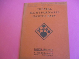 Programme De Théâtre/ MONTPARNASSE/GASTON BATY/Cris Des Coeurst/Pellerin /Les Caprices De Marianne/1935-36   PROG218 - Programmes