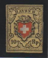 Rayon Jaune/croix On Encadrée - 1843-1852 Kantonalmarken Und Bundesmarken