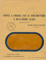 875/28 - FORTUNES 1919 - Enveloppe Griffe PAYE 0.10 Et Cachet HAINE ST PIERRE - Entete Aciéries Et Fonderies De HAINE - Noodstempels (1919)