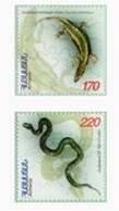 Armenia Armenien Arménie 2002 Mi 662-663 Reptiles Snake Lizard Fauna Nature Lacerta Armeniaca Vipera Raddei MNH** - Armenia