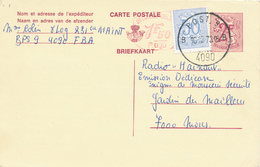 882/28 - Entier Postal + TP Lion Héraldique Cachet Militaire En Allemagne POST 9 4090 - Covers & Documents