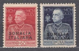 Italy Colonies Somalia 1925 Sassone#67,68 Perforation 11, Mint Hinged - Somalia