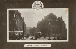 Leeds Real Photo Boar Lane  Tram Advert Midcley Boot Manufacturer  Used To Koenig Pacy Sur Eure 27 - Leeds