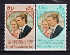 ANTARCTIQUE BRITANNIQUE BAT 1973 Princess Anne Yv 60/61 MNH ** - Unused Stamps