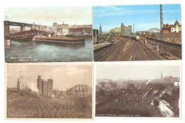 FOUR POSTCARDS OF RAILWAY BRIDGES AT NEWCASTLE UPON TYNE NORTHUMBERLAND - Ouvrages D'Art