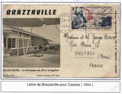 Congo Lettre Brazzaville 1954 Cover Carte Lettre Hoa-Qui + OMEC - Covers & Documents