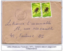 Congo Lettre Abala 1975 Cover Insecte Insect - Covers & Documents