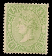 España Edifil 78 (*)  1 Real Verde   Isabel II  1865   NL820 - Postfris – Scharnier