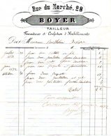 B01 - Aude (11) - Carcassonne - 1872 BOYER Tailleur Rue Du Marché - Textile & Clothing