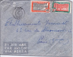 TOGO - LETTRE PAR AVION LOME POUR PARIS 1939 - Brieven En Documenten