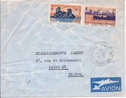 NOUVELLE CALEDONIE - LETTRE PAR AVION NOUMEA POUR PARIS 1952 - Cartas & Documentos