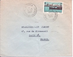 NOUVELLE CALEDONIE - LETTRE PAR AVION NOUMEA POUR PARIS 1952 - Briefe U. Dokumente