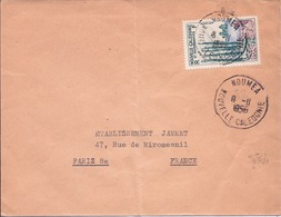 NOUVELLE CALEDONIE - LETTRE PAR AVION NOUMEA POUR PARIS 1956 - Briefe U. Dokumente