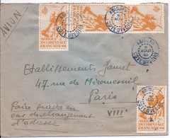 COTE IVOIRE - LETTRE PAR AVION ABIDJAN POUR PARIS 1945 - Briefe U. Dokumente