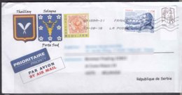 France Modern Cover Travelled To Serbia - Postdokumente