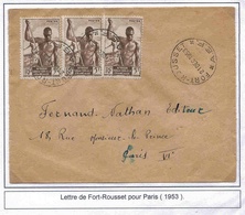 Congo Lettre Fort Rousset 1953 Cover - Covers & Documents