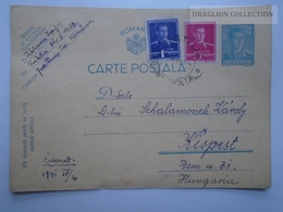 D163203 Romania Carte Postala - Fratelia  Jud.Timis-Torontal - Kispest Hungary 1941 - 2de Wereldoorlog (Brieven)